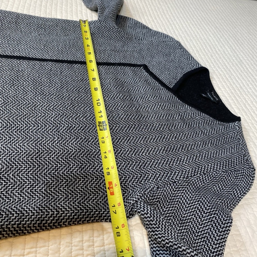 Talbots Womens Merino Wool Front Open Knit Drape Cardigan Herringbone Sz XS Gray - Picture 13 of 16
